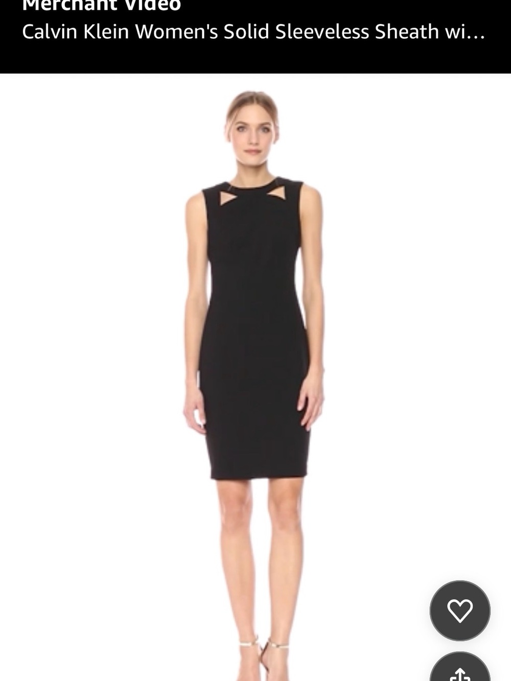 Calvin Klein Black Cutout Midi Sheath Dress